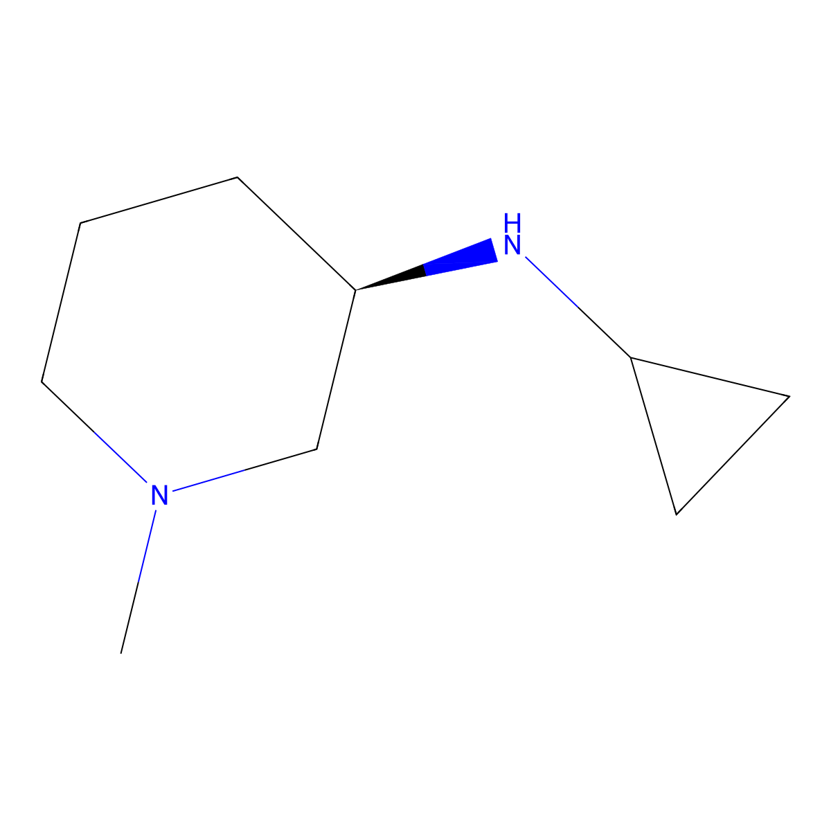 Cyclopropyl-((R)-1-methyl-piperidin-3-yl)-amine molecular structure, CAS 1354003-94-3