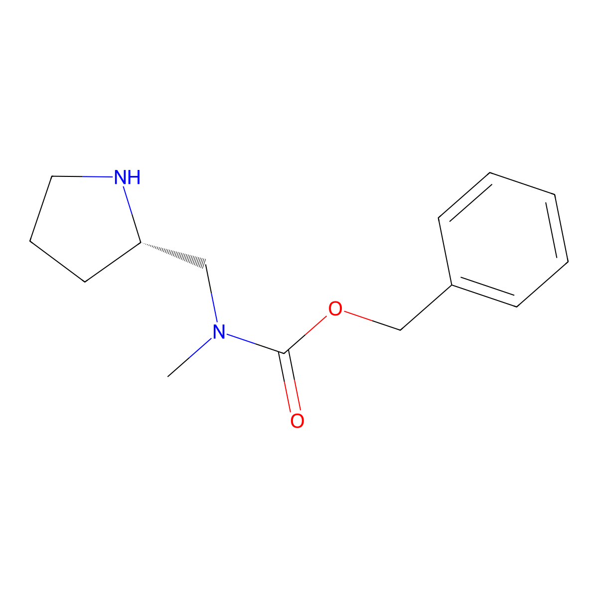 Methyl-(S)-1-pyrrolidin-2-ylmethyl-carbamic acid benzyl ester molecular structure, CAS 1354004-02-6