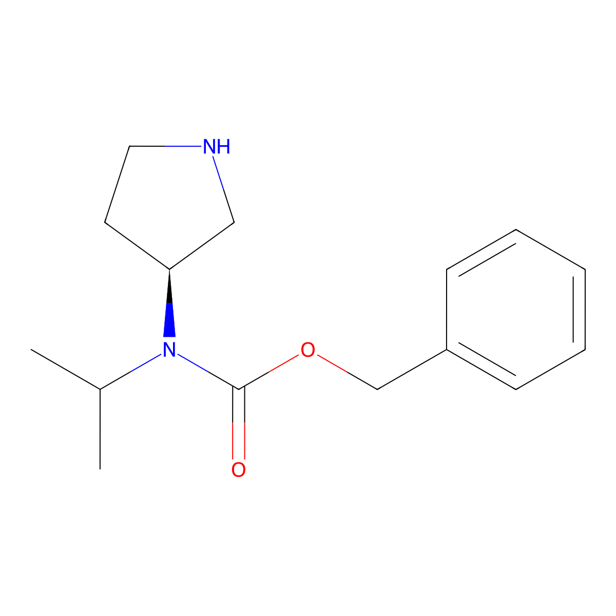 Isopropyl-(S)-pyrrolidin-3-yl-carbamic acid benzyl ester molecular structure, CAS 1354004-05-9
