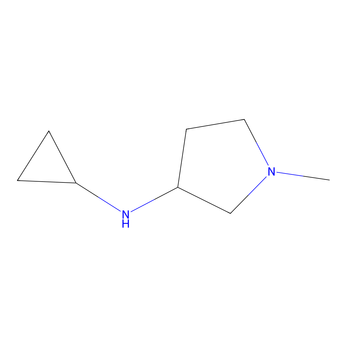 Cyclopropyl-((R)-1-methyl-pyrrolidin-3-yl)-amine molecular structure, CAS 1354006-59-9