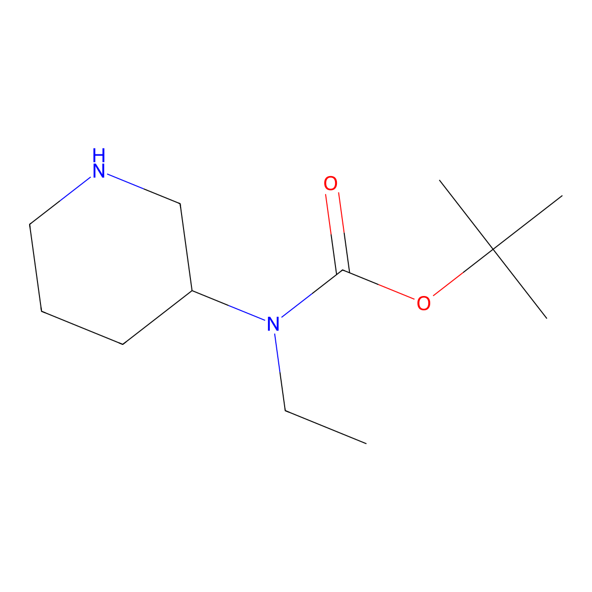Ethyl-(S)-piperidin-3-yl-carbamic acid tert-butyl ester molecular structure, CAS 1354006-65-7