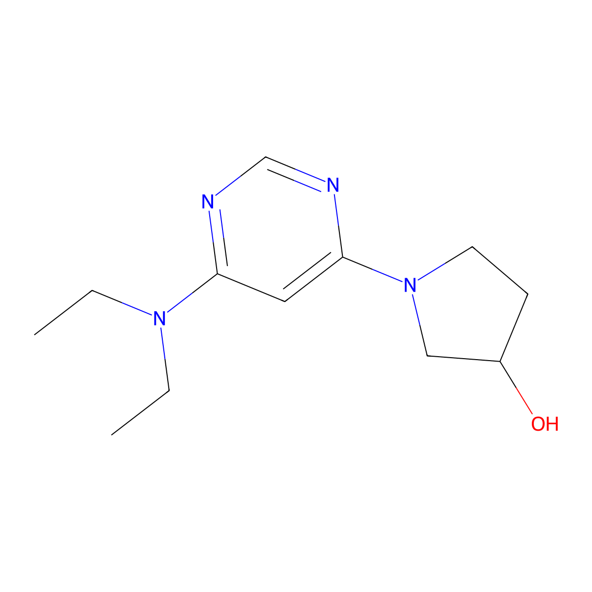 (S)-1-(6-(Diethylamino)pyrimidin-4-yl)pyrrolidin-3-ol molecular structure, CAS 1354006-66-8