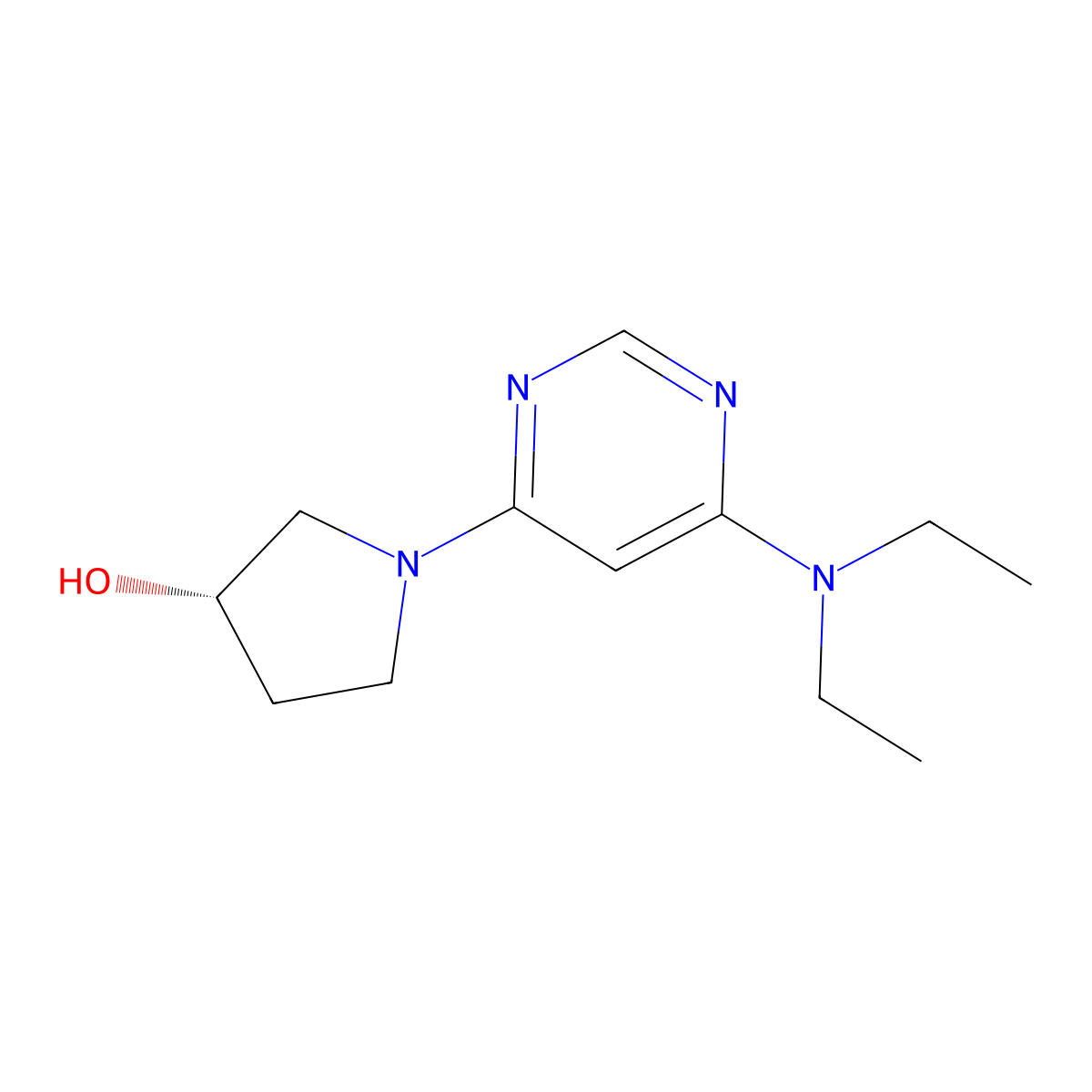 (S)-1-(6-(Diethylamino)pyrimidin-4-yl)pyrrolidin-3-ol molecular structure, CAS 1354006-66-8