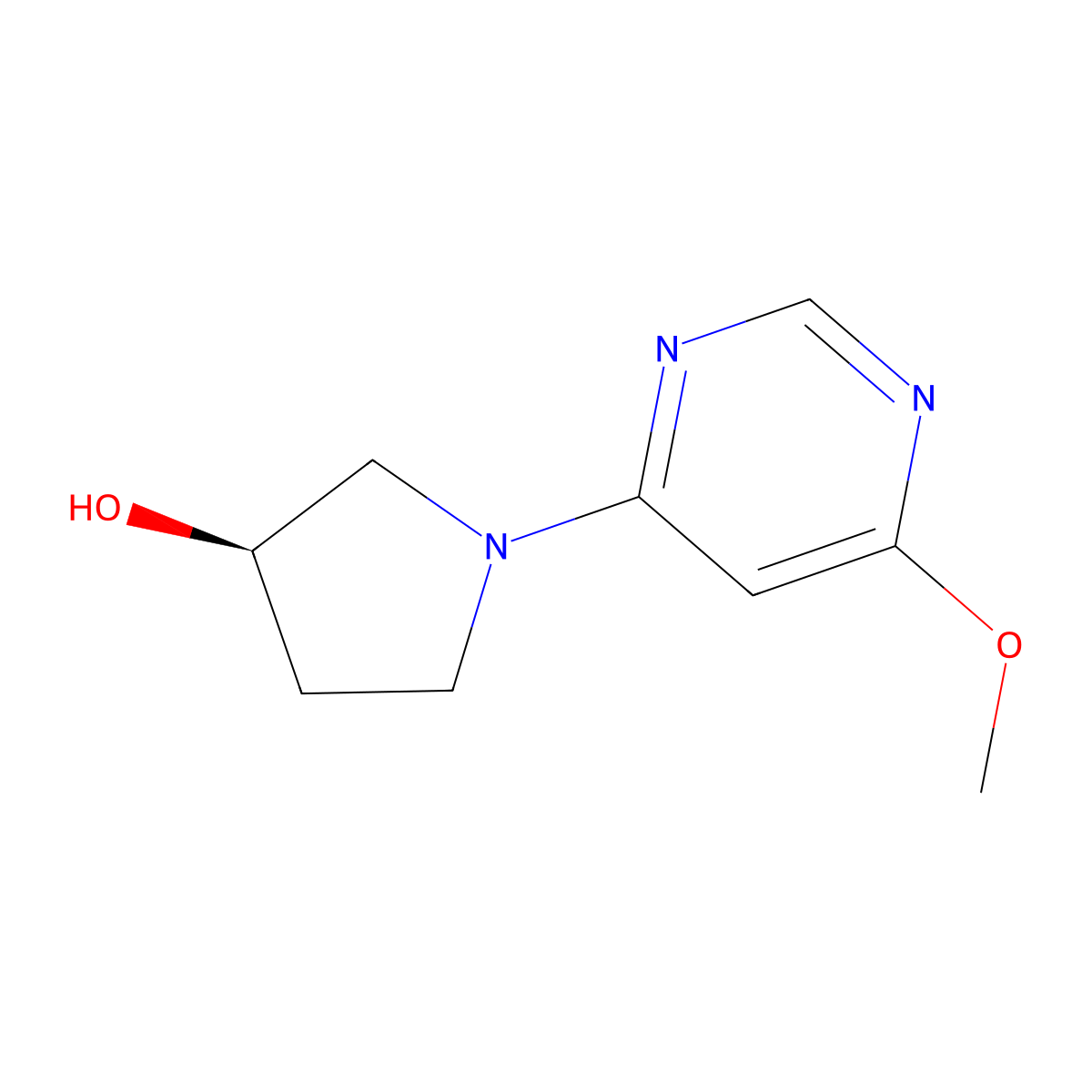 (R)-1-(6-Methoxypyrimidin-4-yl)pyrrolidin-3-ol molecular structure, CAS 1354006-76-0