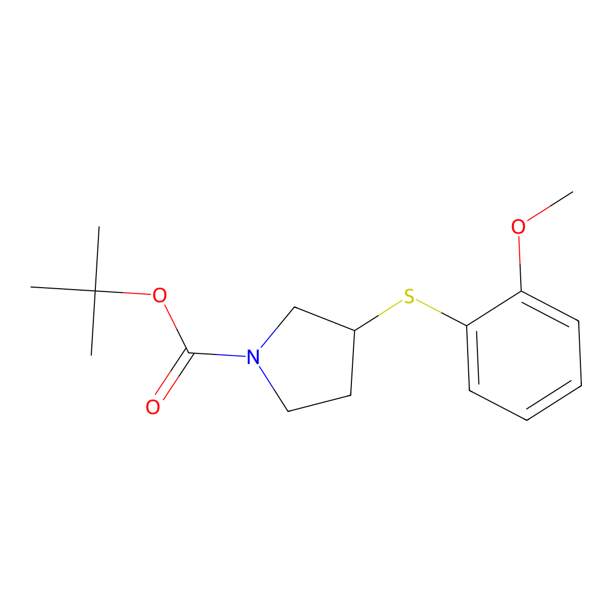 (S)-tert-Butyl 3-((2-methoxyphenyl)thio)pyrrolidine-1-carboxylate molecular structure, CAS 1354006-79-3