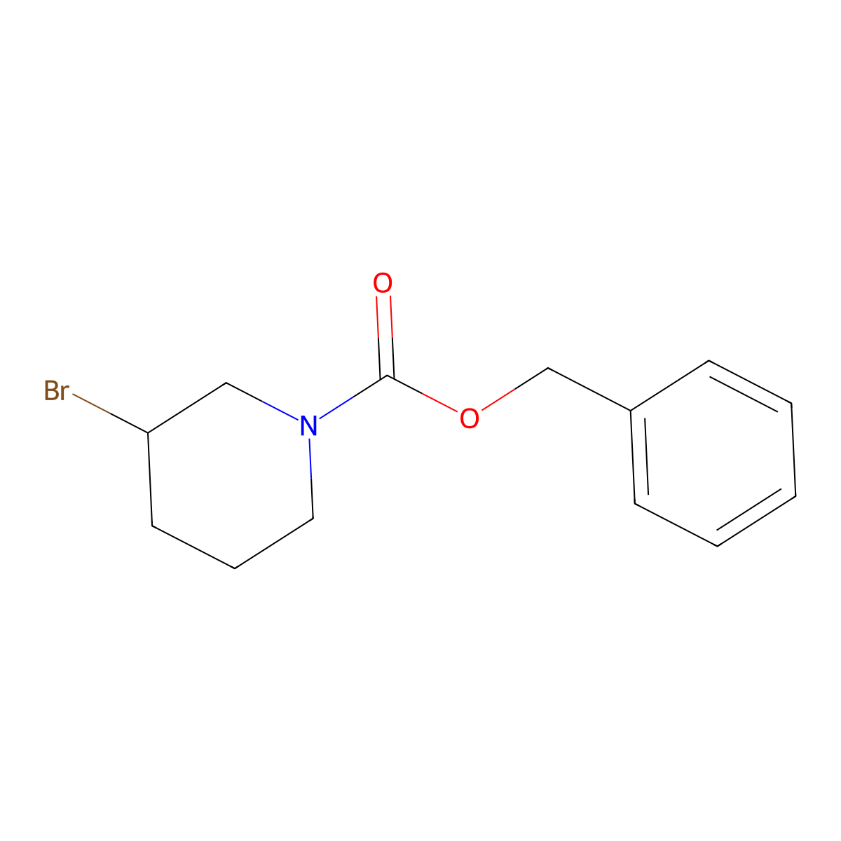 (S)-3-Bromo-piperidine-1-carboxylic acid benzyl ester molecular structure, CAS 1354006-80-6