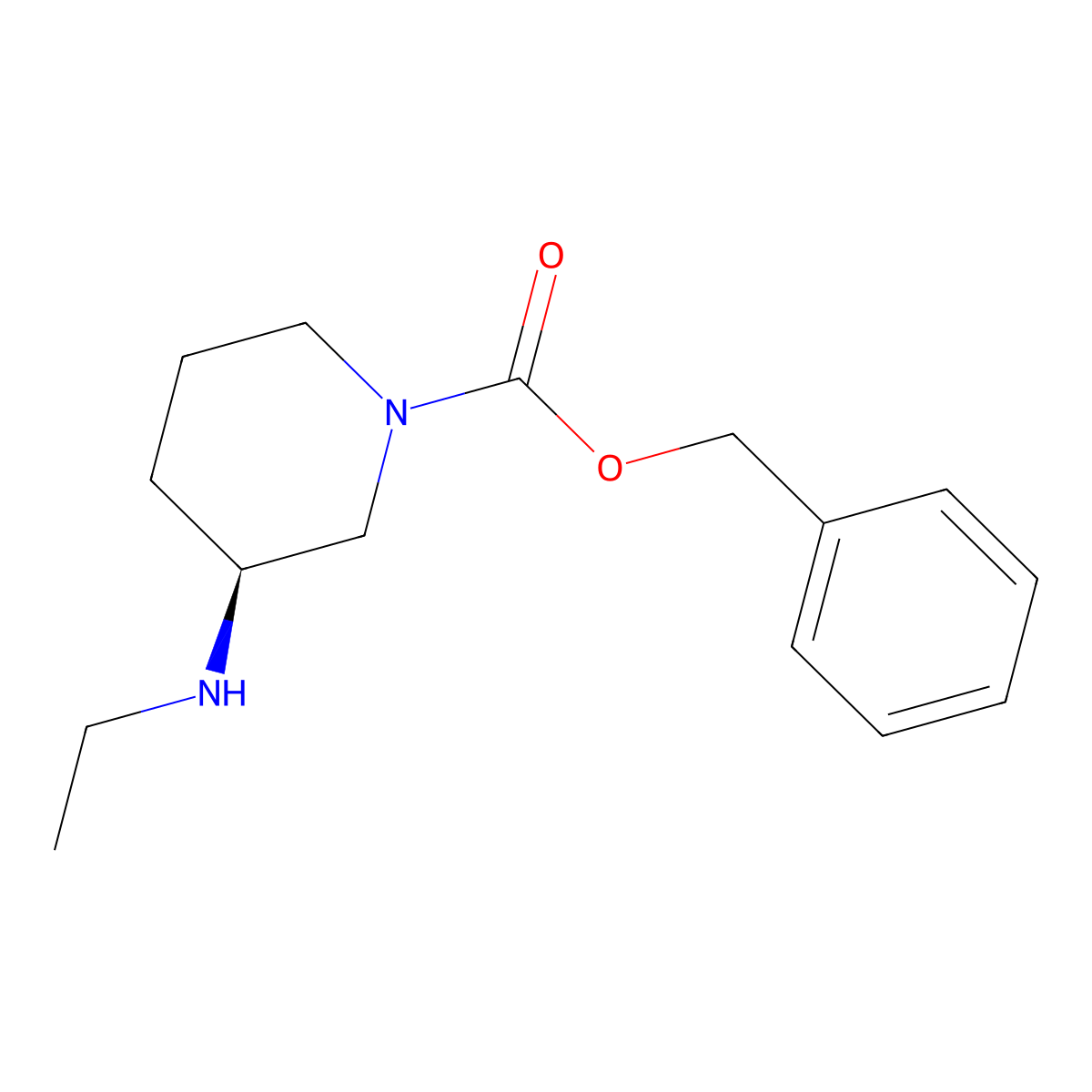 (S)-benzyl 3-(ethylamino)piperidine-1-carboxylate molecular structure, CAS 1354007-07-0