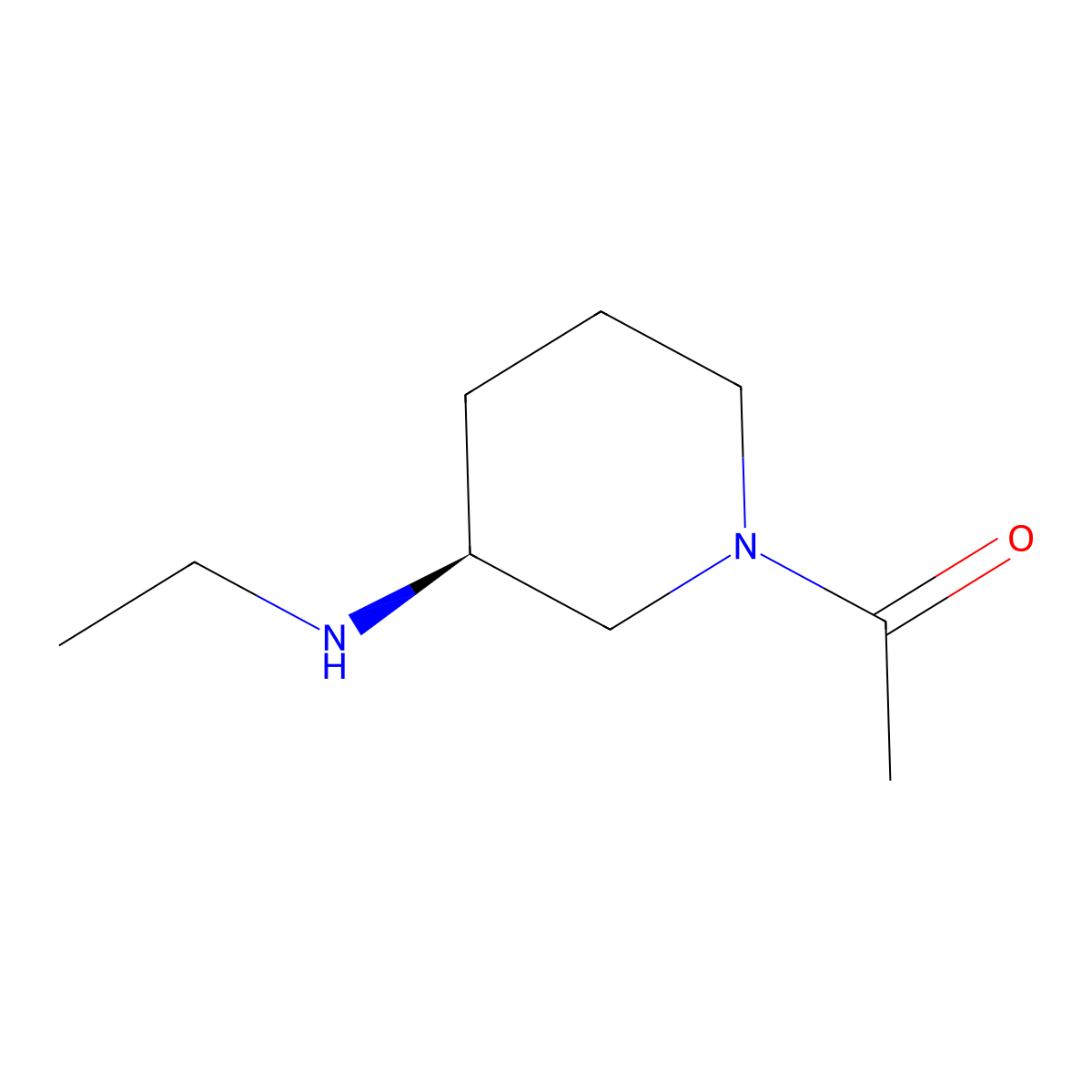 (S)-1-(3-(Ethylamino)piperidin-1-yl)ethanone molecular structure, CAS 1354007-19-4