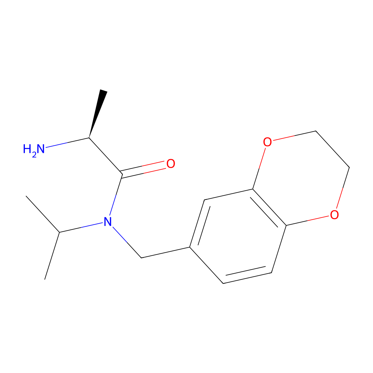 (S)-2-Amino-N-(2,3-dihydro-benzo[1,4]dioxin-6-ylmethyl)-N-isopropyl-propionamide molecular structure, CAS 1354008-07-3