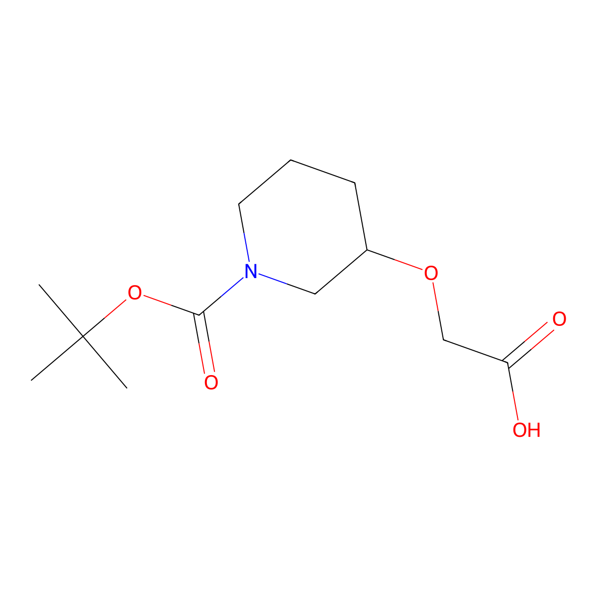 (R)-3-Carboxymethoxy-piperidine-1-carboxylic acid tert-butyl ester molecular structure, CAS 1354008-66-4