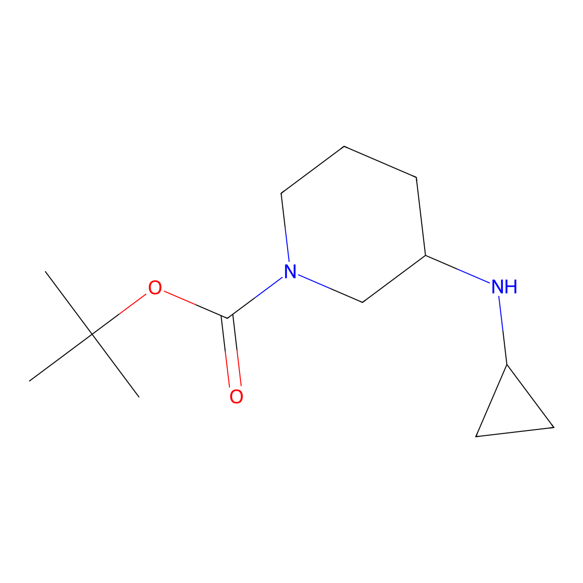(R)-3-Cyclopropylamino-piperidine-1-carboxylic acid tert-butyl ester molecular structure, CAS 1354008-67-5