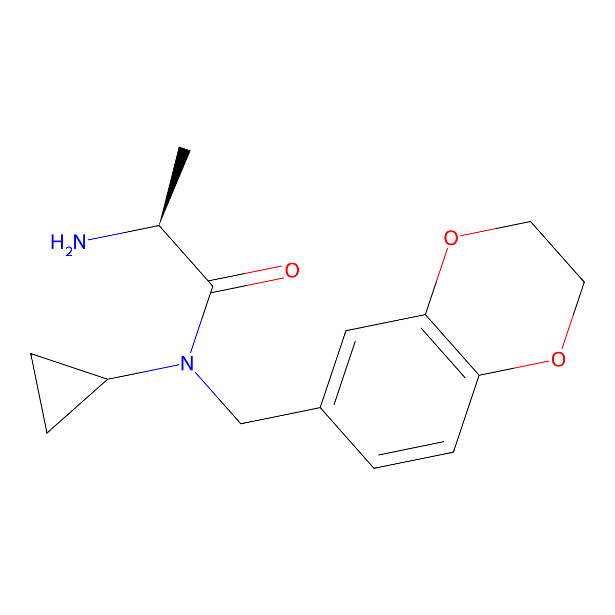 (S)-2-Amino-N-cyclopropyl-N-(2,3-dihydro-benzo[1,4]dioxin-6-ylmethyl)-propionamide molecular structure, CAS 1354008-71-1
