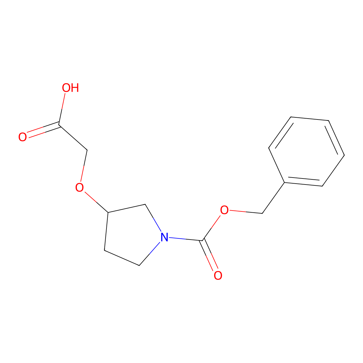(R)-3-Carboxymethoxy-pyrrolidine-1-carboxylic acid benzyl ester molecular structure, CAS 1354008-74-4