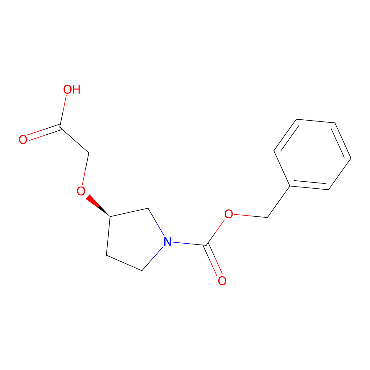 (R)-3-Carboxymethoxy-pyrrolidine-1-carboxylic acid benzyl ester molecular structure, CAS 1354008-74-4