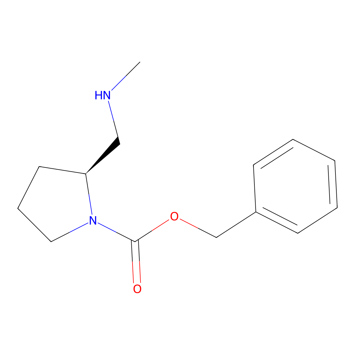 (S)-2-Methylaminomethyl-pyrrolidine-1-carboxylic acid benzyl ester molecular structure, CAS 1354008-80-2