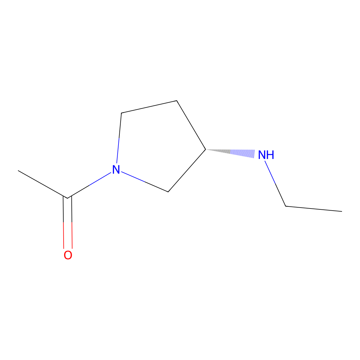 (S)-1-(3-(Ethylamino)pyrrolidin-1-yl)ethanone molecular structure, CAS 1354008-89-1