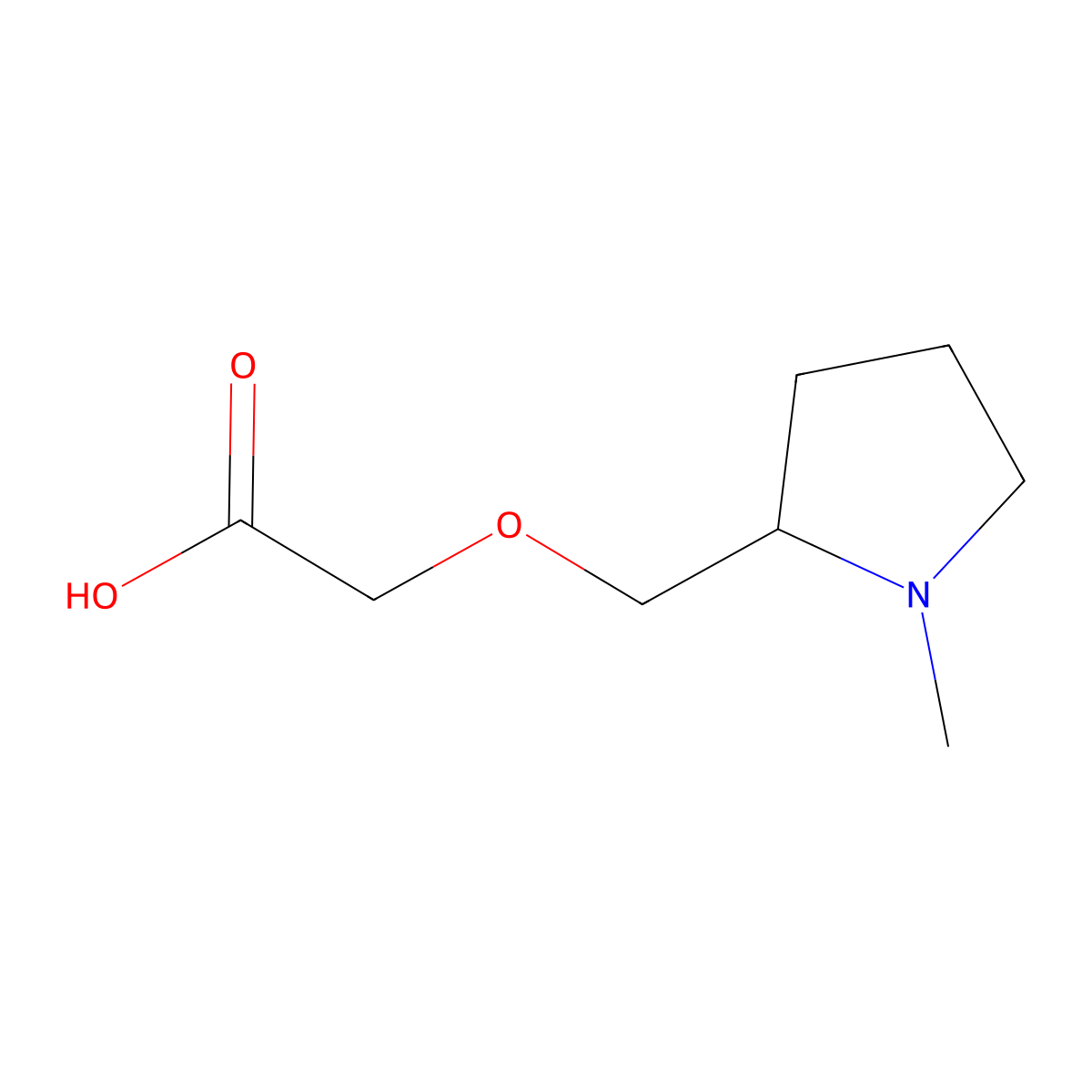 (S)-2-((1-Methylpyrrolidin-2-yl)methoxy)acetic acid molecular structure, CAS 1354008-91-5
