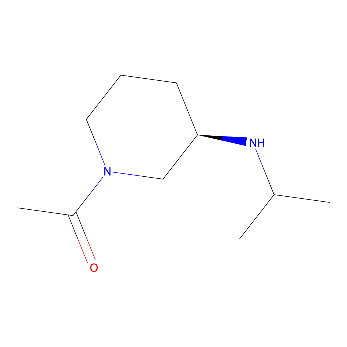 1-((R)-3-Isopropylamino-piperidin-1-yl)-ethanone molecular structure, CAS 1354008-98-2