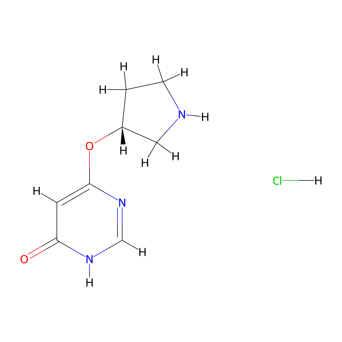 (R)-6-(Pyrrolidin-3-yloxy)pyrimidin-4-ol hydrochloride molecular structure, CAS 1354009-09-8
