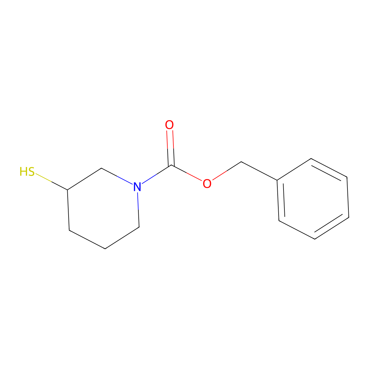 (S)-3-Mercapto-piperidine-1-carboxylic acid benzyl ester molecular structure, CAS 1354009-54-3