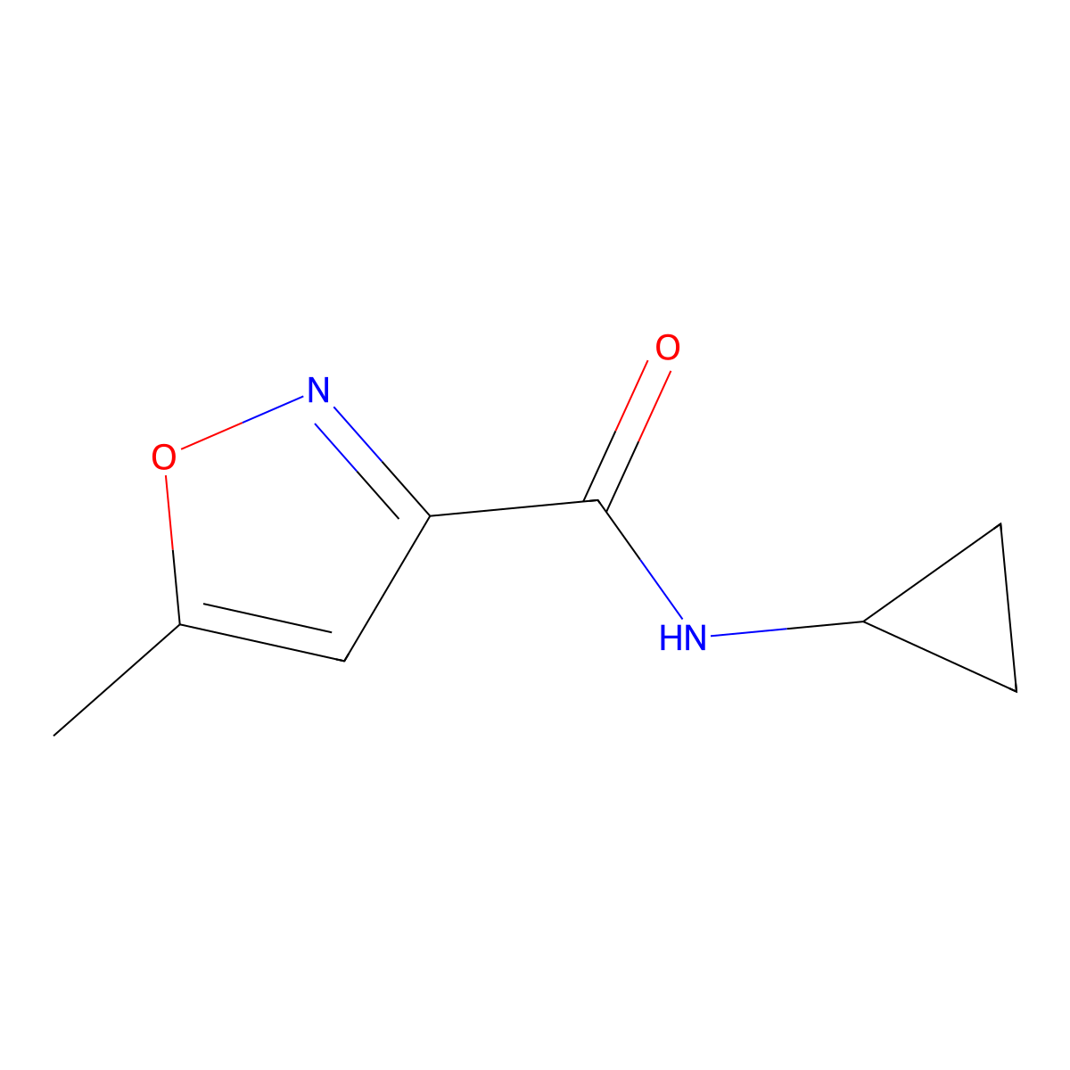 N-Cyclopropyl-5-methylisoxazole-3-carboxamide molecular structure, CAS 135401-17-1