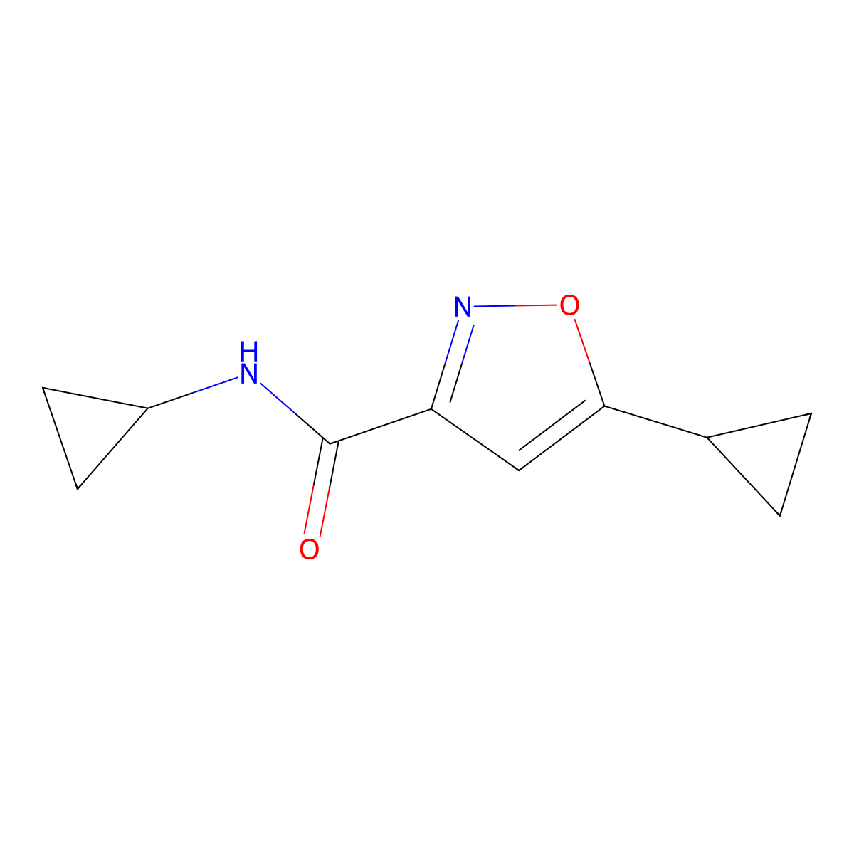 N,5-dicyclopropylisoxazole-3-carboxamide molecular structure, CAS 135401-50-2