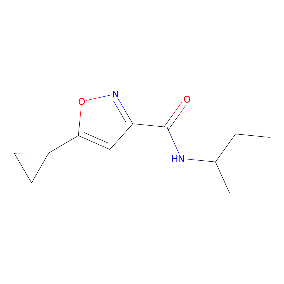 n-(Sec-butyl)-5-cyclopropylisoxazole-3-carboxamide molecular structure, CAS 135401-54-6