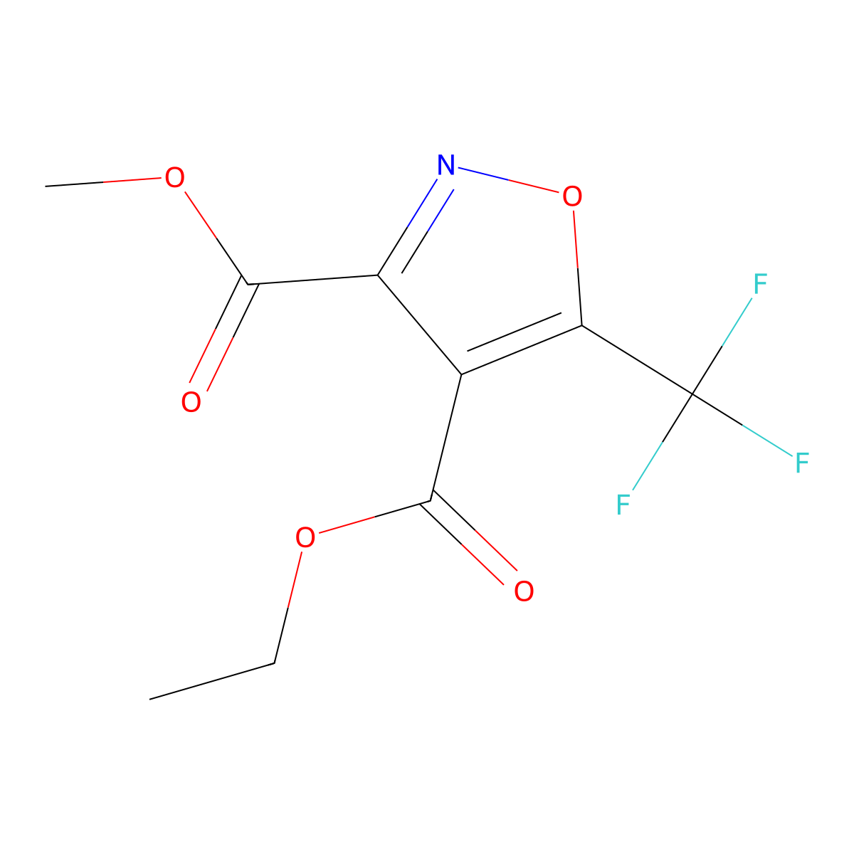 4-Ethyl 3-methyl 5-(trifluoromethyl)-1,2-oxazole-3,4-dicarboxylate molecular structure, CAS 135401-77-3