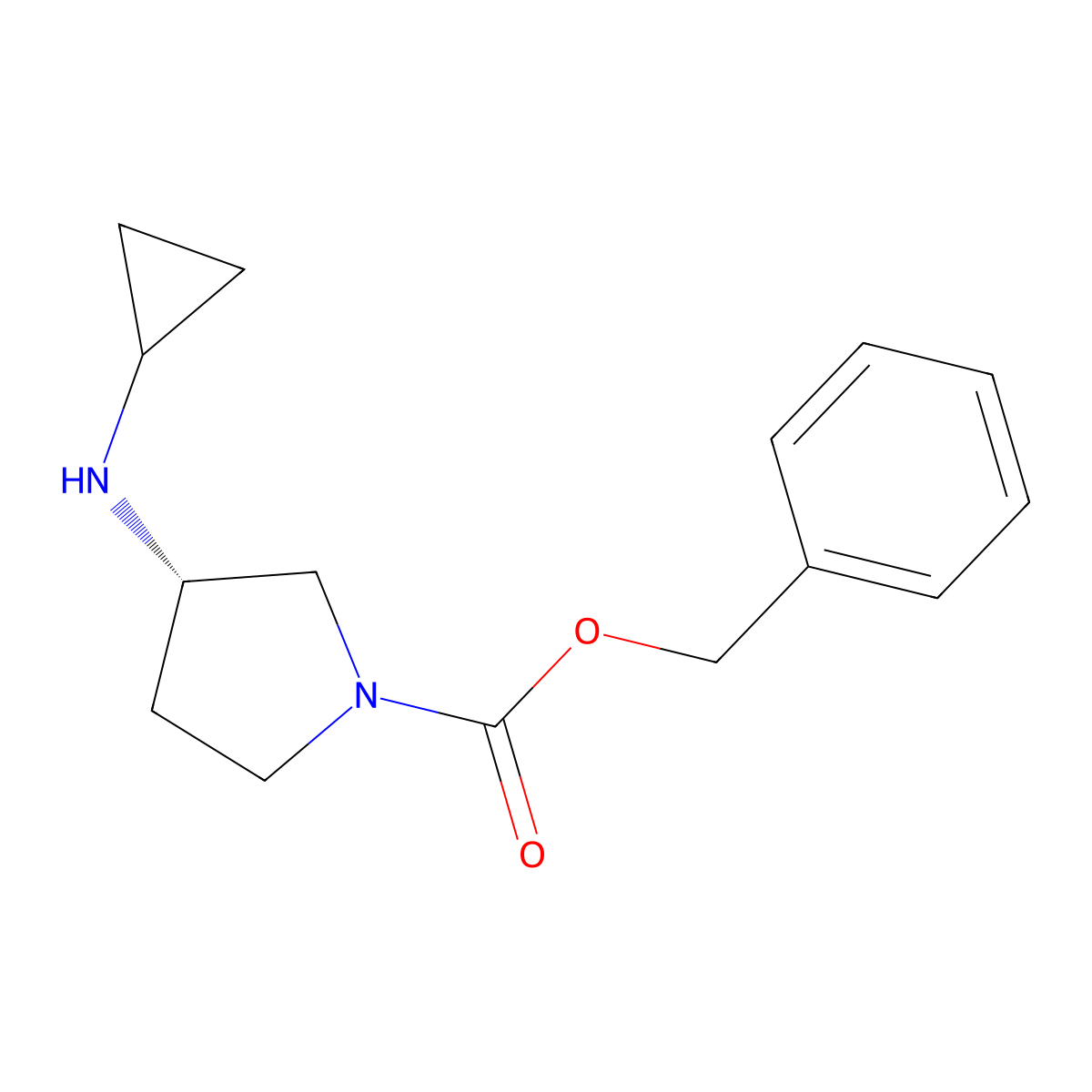 (S)-3-Cyclopropylamino-pyrrolidine-1-carboxylic acid benzyl ester molecular structure, CAS 1354010-69-7