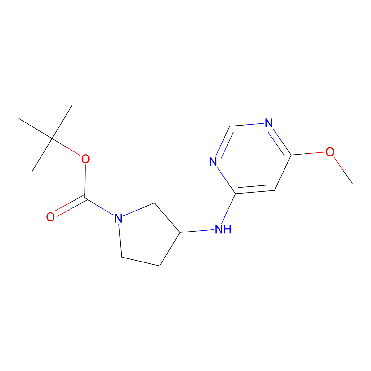 (R)-tert-Butyl 3-((6-methoxypyrimidin-4-yl)amino)pyrrolidine-1-carboxylate molecular structure, CAS 1354011-13-4