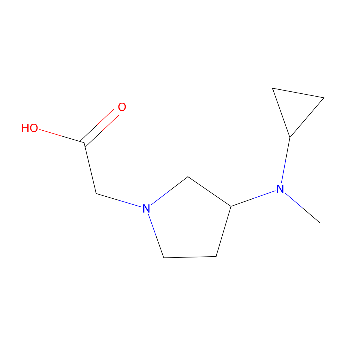 [3-(Cyclopropyl-methyl-amino)-pyrrolidin-1-yl]-acetic acid molecular structure, CAS 1354011-14-5