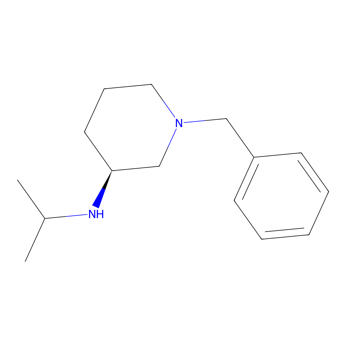 (S)-1-Benzyl-N-isopropylpiperidin-3-amine molecular structure, CAS 1354011-16-7