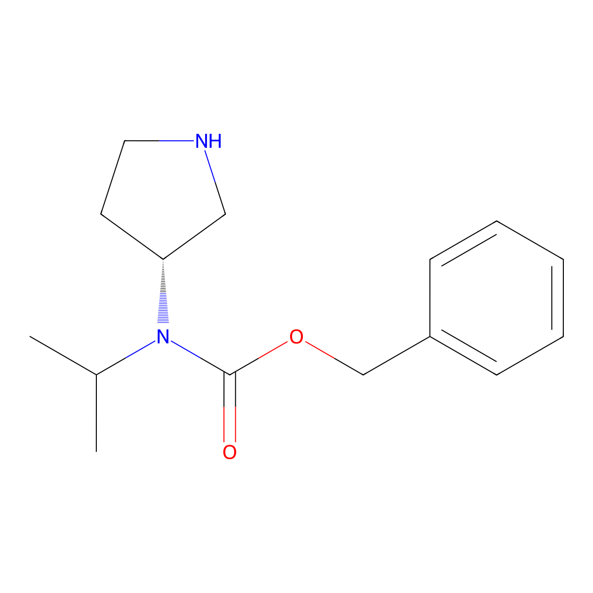 Isopropyl-(R)-pyrrolidin-3-yl-carbamic acid benzyl ester molecular structure, CAS 1354011-23-6