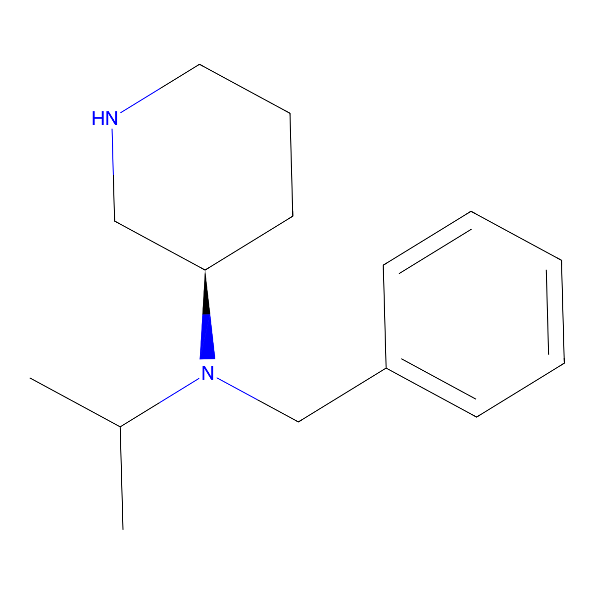 Benzyl-isopropyl-(R)-piperidin-3-yl-amine molecular structure, CAS 1354011-31-6