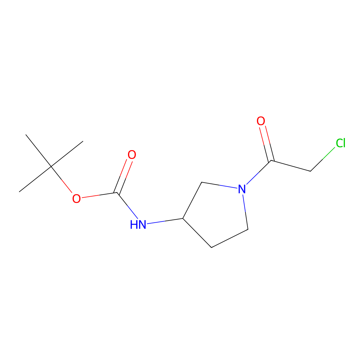 [(S)-1-(2-Chloro-acetyl)-pyrrolidin-3-yl]-carbamic acid tert-butyl ester molecular structure, CAS 1354015-96-5
