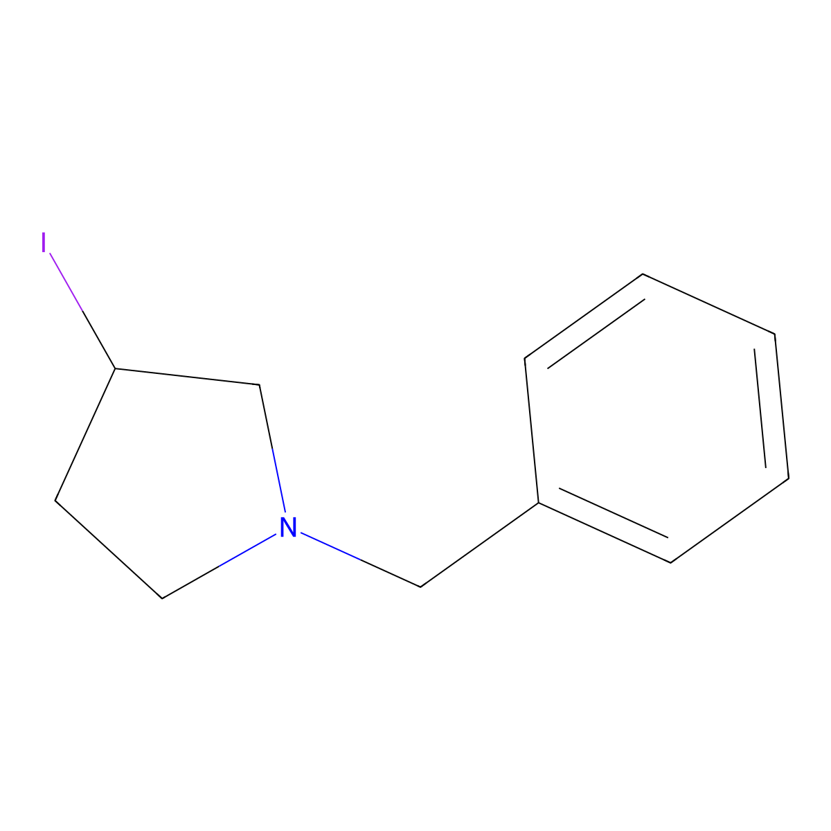 (S)-1-Benzyl-3-iodo-pyrrolidine molecular structure, CAS 1354016-81-1