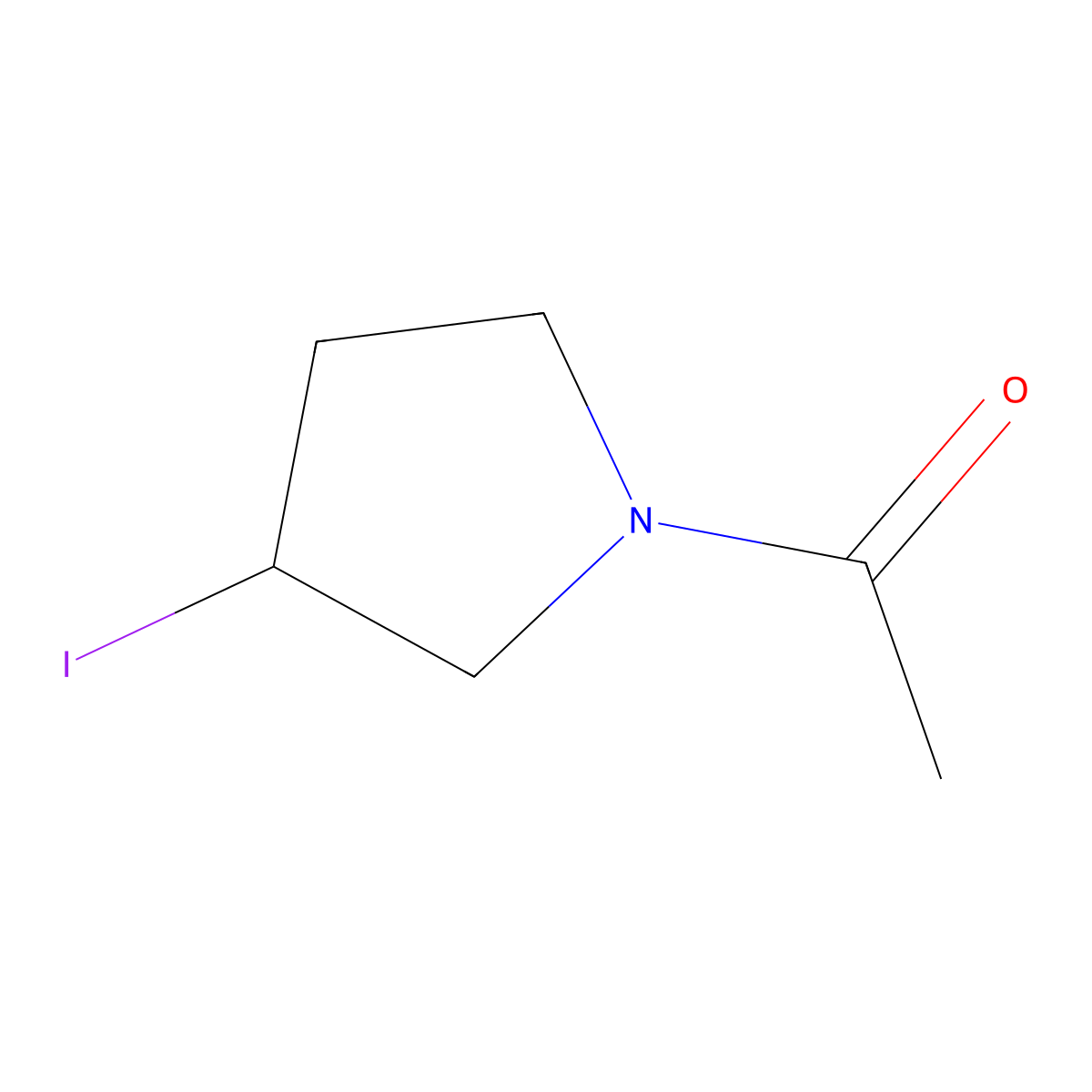 1-((R)-3-Iodo-pyrrolidin-1-yl)-ethanone molecular structure, CAS 1354017-05-2