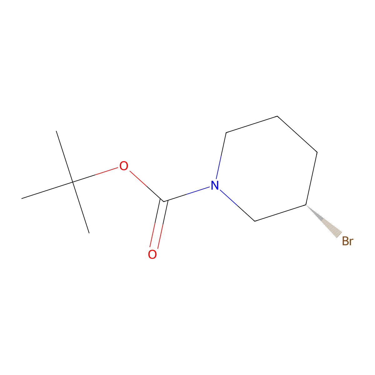 (S)-tert-Butyl 3-bromopiperidine-1-carboxylate molecular structure, CAS 1354017-20-1