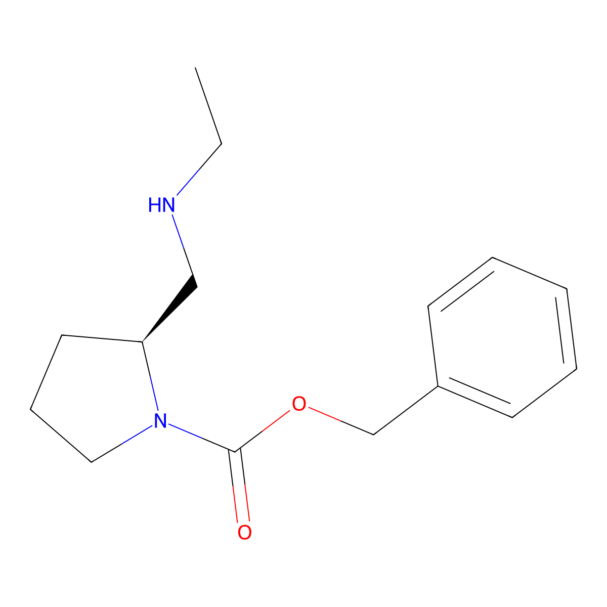 (S)-2-Ethylaminomethyl-pyrrolidine-1-carboxylic acid benzyl ester molecular structure, CAS 1354017-34-7
