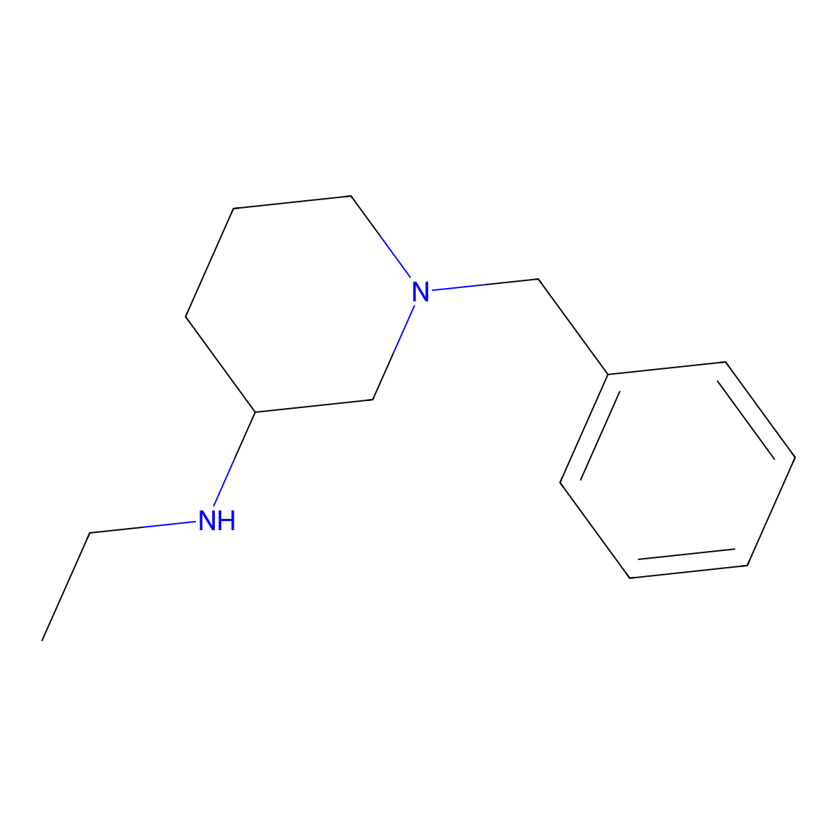 ((R)-1-Benzyl-piperidin-3-yl)-ethyl-amine molecular structure, CAS 1354017-40-5
