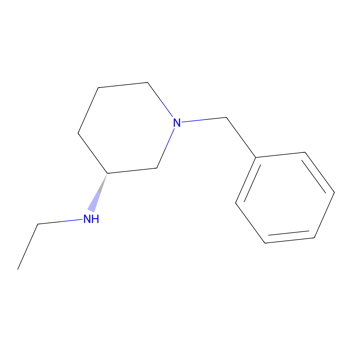 ((R)-1-Benzyl-piperidin-3-yl)-ethyl-amine molecular structure, CAS 1354017-40-5