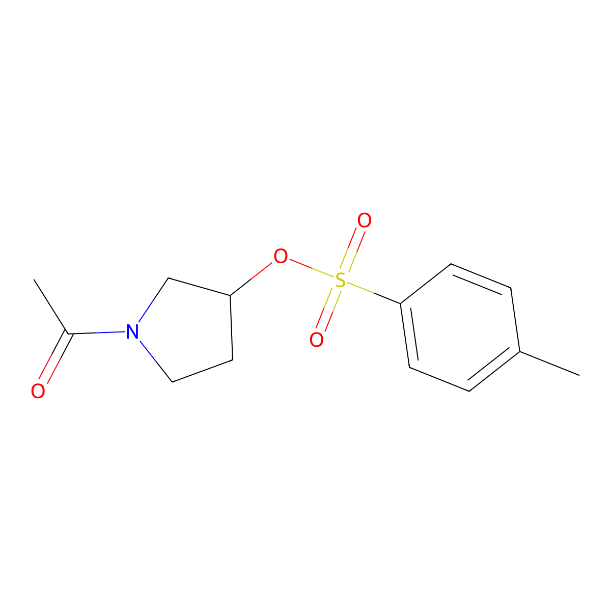 Toluene-4-sulfonic acid (R)-1-acetyl-pyrrolidin-3-yl ester molecular structure, CAS 1354017-86-9