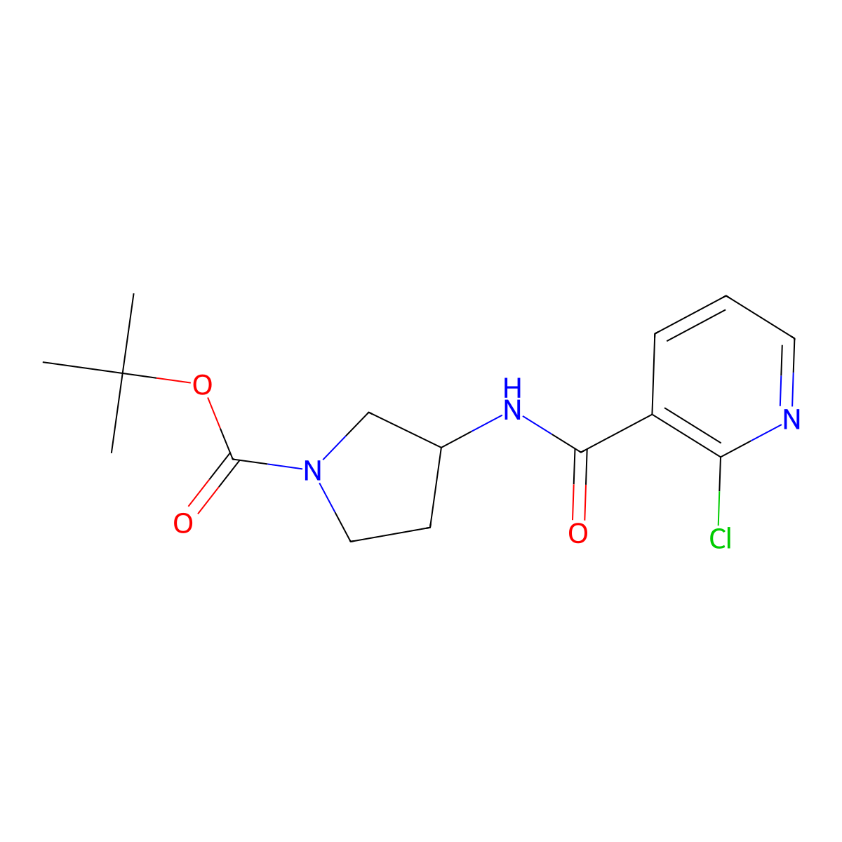 (R)-tert-Butyl 3-(2-chloronicotinamido)pyrrolidine-1-carboxylate molecular structure, CAS 1354018-47-5