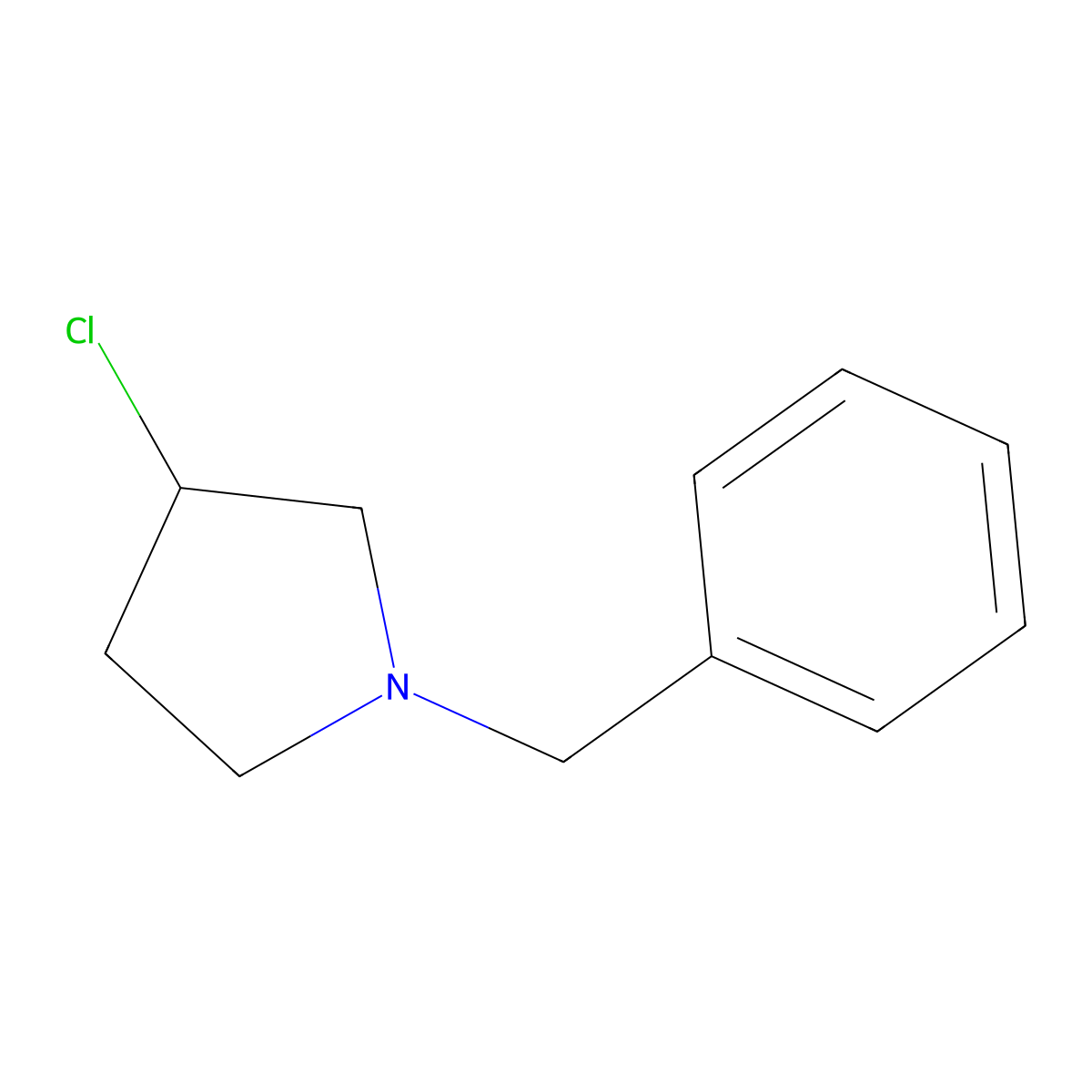 (R)-1-Benzyl-3-chloropyrrolidine molecular structure, CAS 1354019-23-0