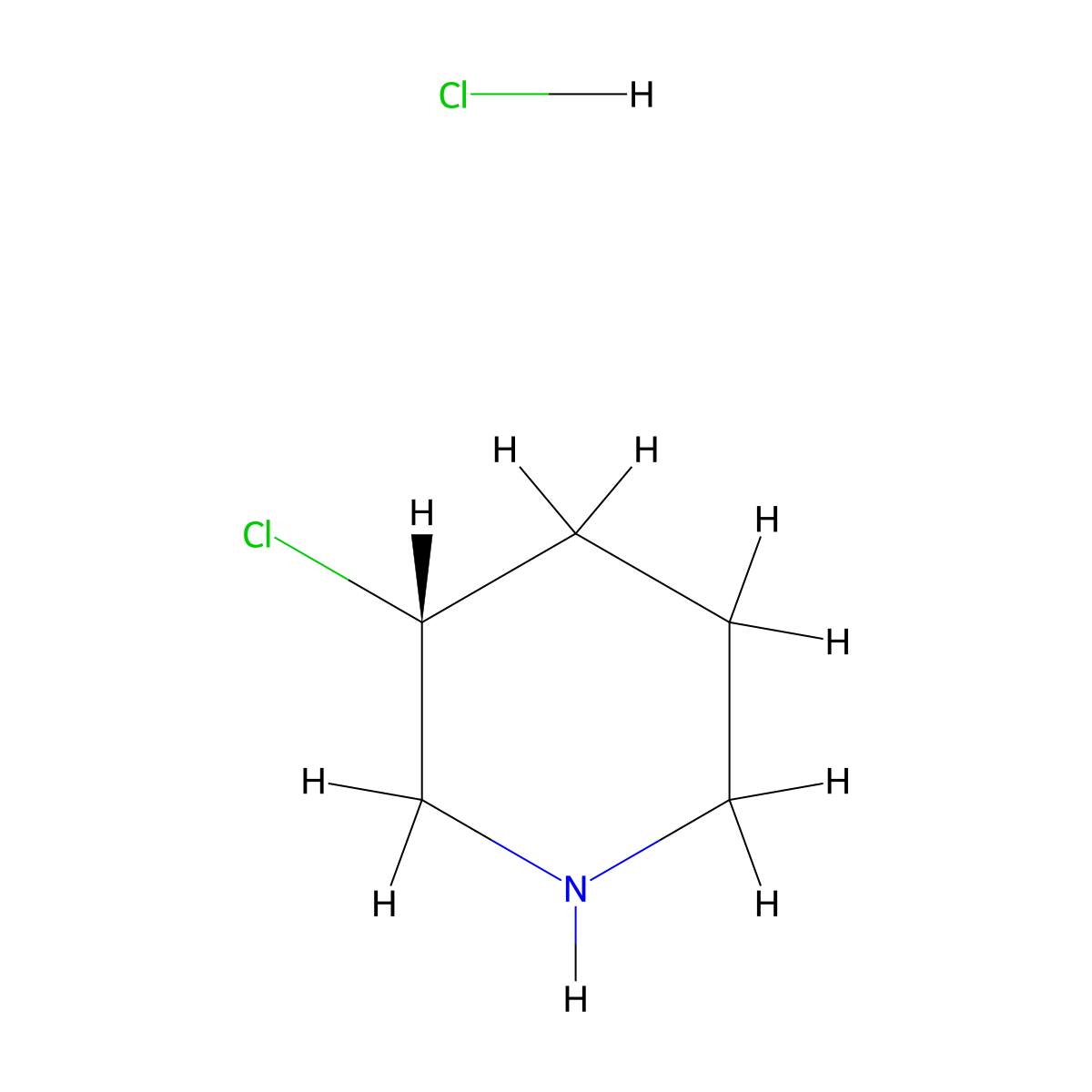 (R)-3-Chloro-piperidine hydrochloride molecular structure, CAS 1354019-27-4