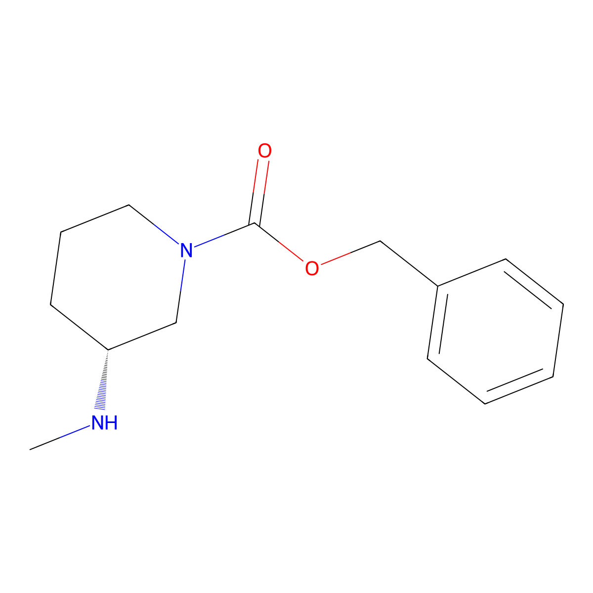 (R)-3-Methylamino-piperidine-1-carboxylic acid benzyl ester molecular structure, CAS 1354019-28-5