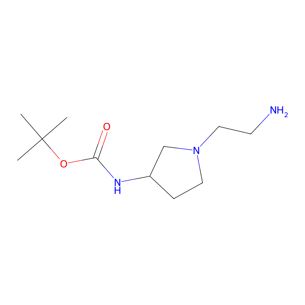 [(S)-1-(2-Amino-ethyl)-pyrrolidin-3-yl]-carbamic acid tert-butyl ester molecular structure, CAS 1354019-42-3