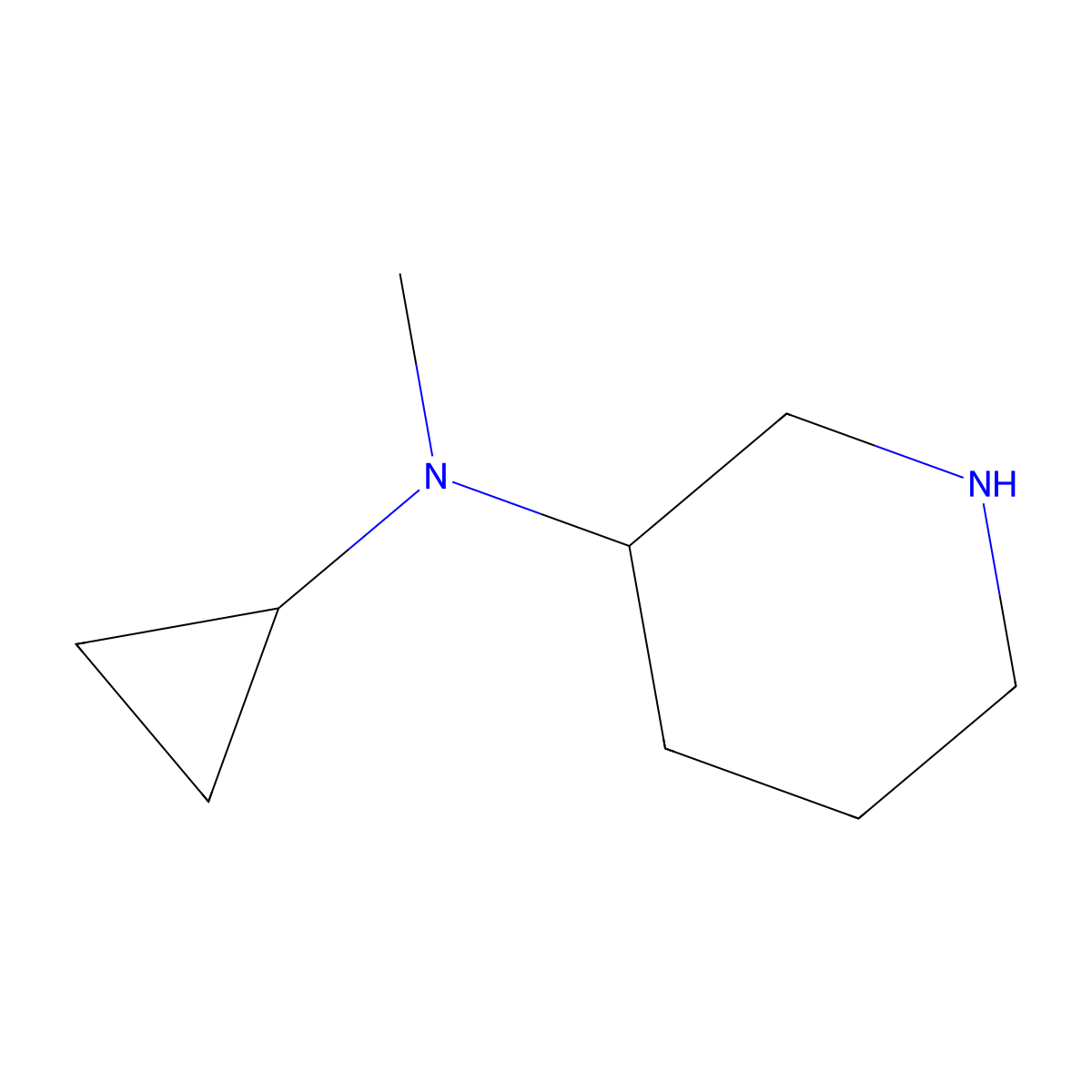 Cyclopropyl-methyl-(S)-piperidin-3-yl-amine molecular structure, CAS 1354019-45-6