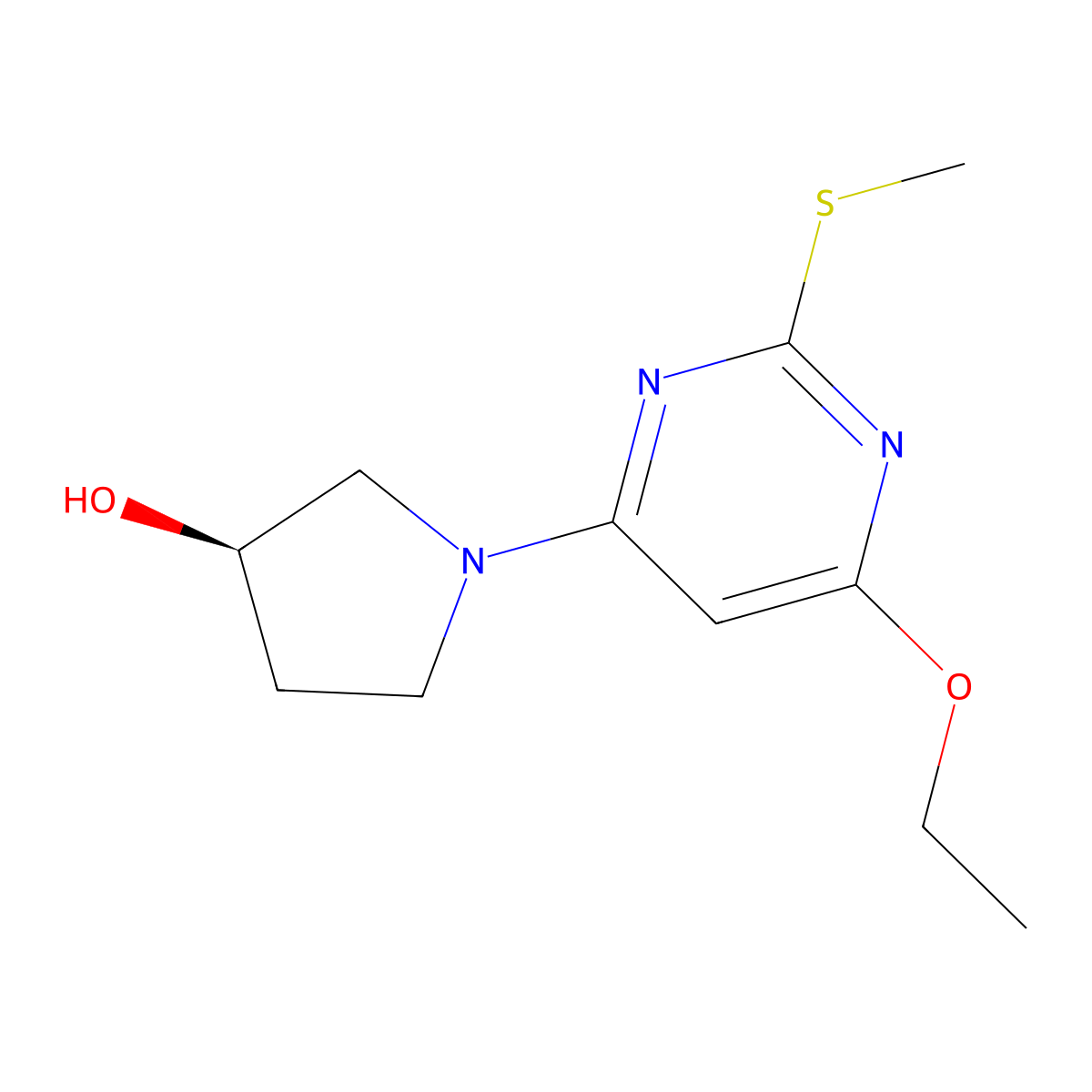(R)-1-(6-Ethoxy-2-(methylthio)pyrimidin-4-yl)pyrrolidin-3-ol molecular structure, CAS 1354019-51-4