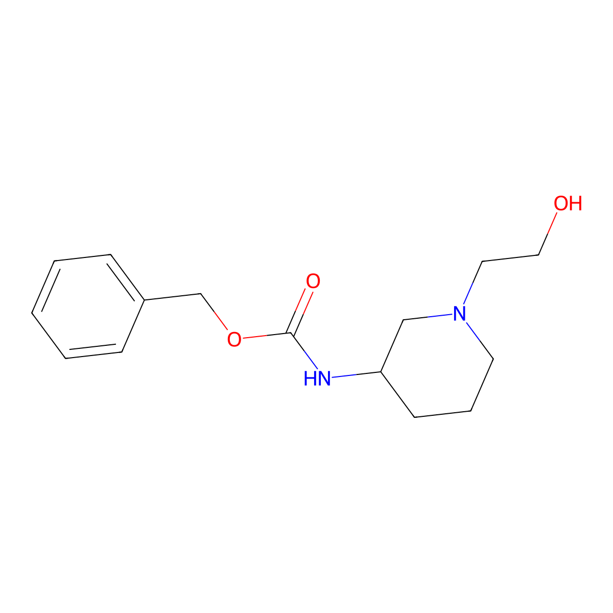 [(R)-1-(2-Hydroxy-ethyl)-piperidin-3-yl]-carbamic acid benzyl ester molecular structure, CAS 1354019-52-5